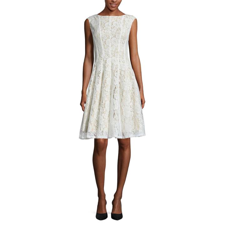 Danny & Nicole Sleeveless Lace Fit & Flare Dress