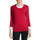 Worthington Essential Long-sleeve Crewneck Pullover Sweater - Tall