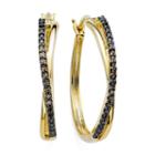 1/10 Ct. T.w. Champagne Diamond 14k Gold Over Silver X Earrings