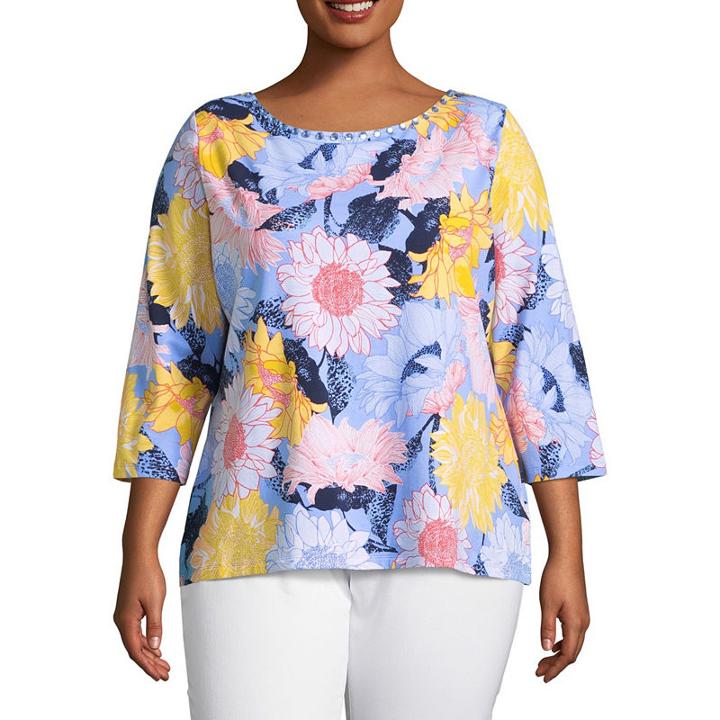 Lark Lane Must Haves Printed Top- Plus
