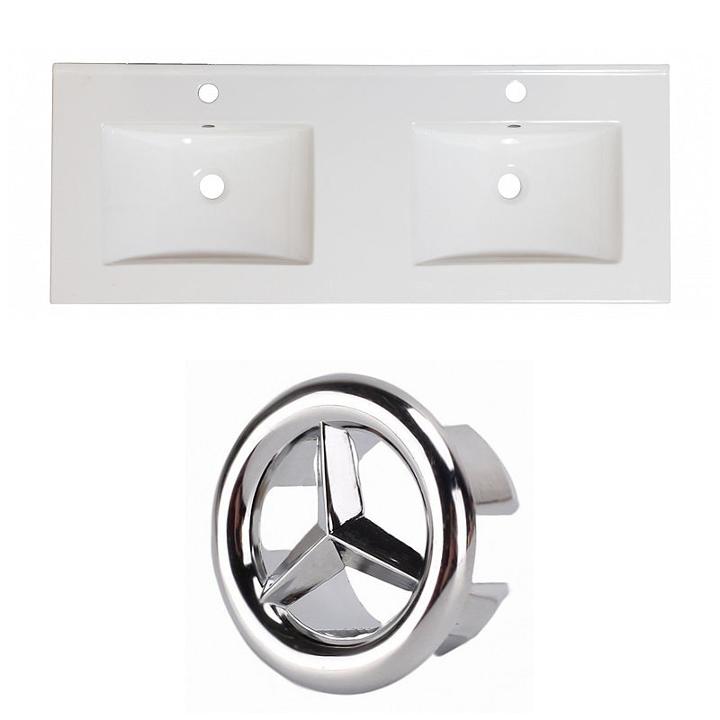 59-in. W 1 Hole Ceramic Top Set In White Color