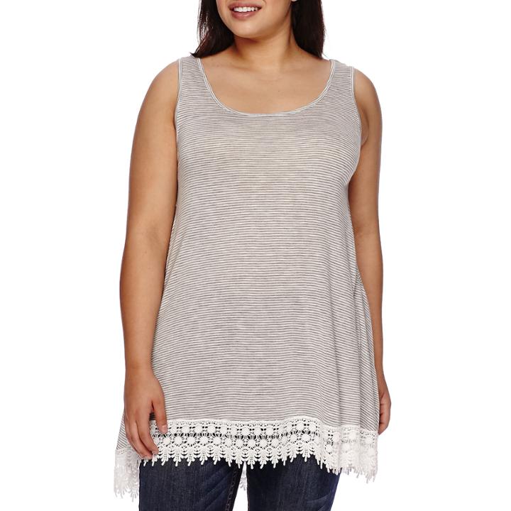 A.n.a Crochet-trim Tank Top - Plus