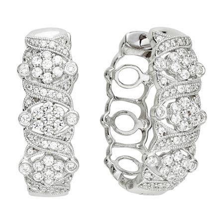 Diamond Blossom 1 Ct. T.w. Diamond Milgrain Hoop Earrings