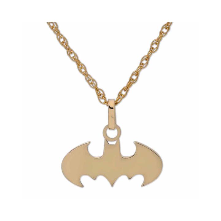 Dc Comics Batman 10k Yellow Gold Pendant Necklace