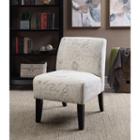 Parma Beige Printed Script Slipper Accent Chair