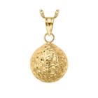 Infinite Gold&trade; 14k Yellow Gold Crystal-cut Orb Pendant Necklace