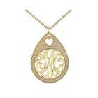 Personalized 10k Yellow Gold Monogram Oval Pendant Necklace With Heart Design