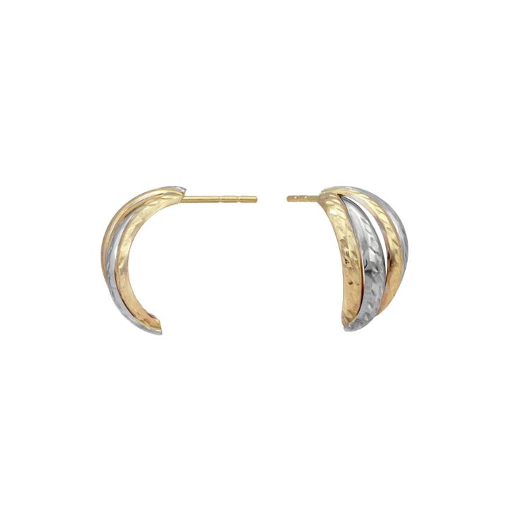14k Two-tone Gold 6.5mm J-hoop Earrings