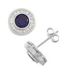 Lab Created Blue Sapphire Sterling Silver 10.5mm Stud Earrings