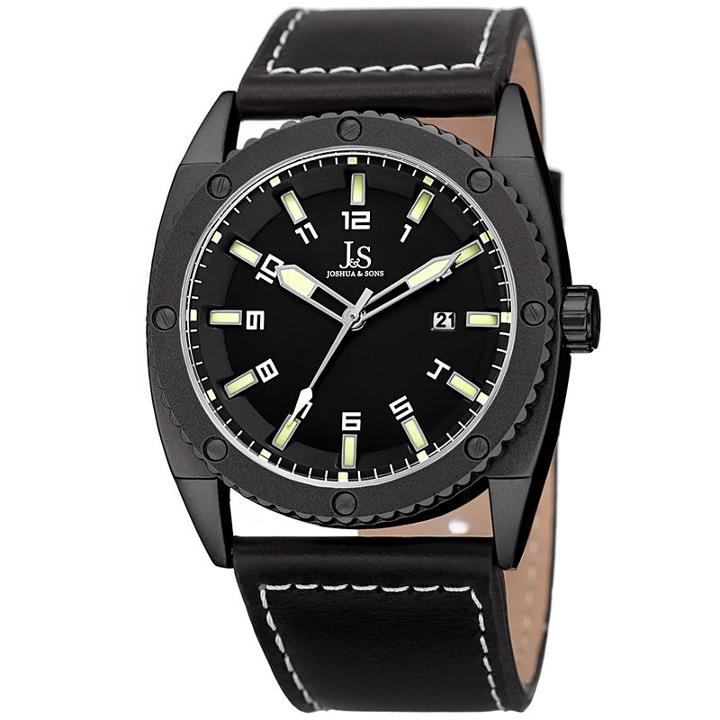 Joshua & Sons Mens Black Strap Watch-j-120lm