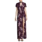 Trixxi 3/4 Sleeve Floral Maxi Dress-juniors