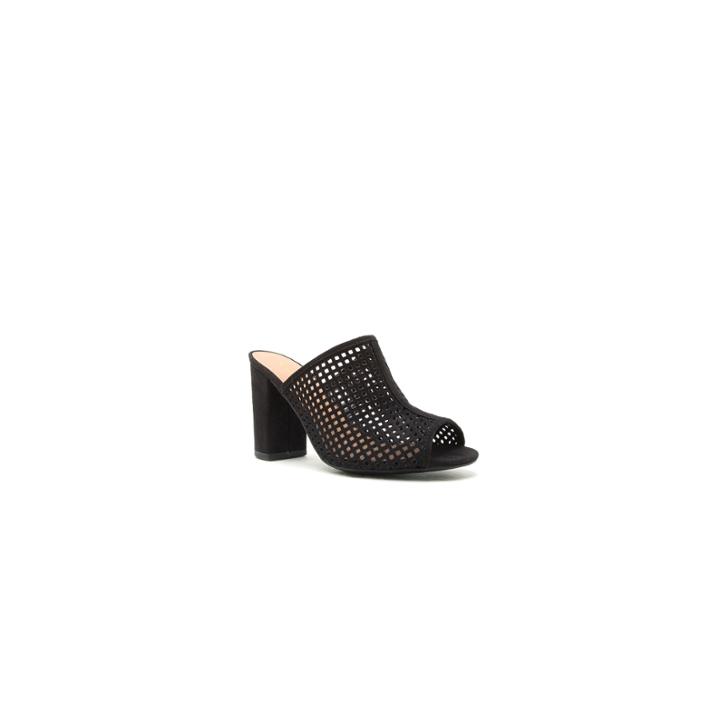 Qupid Chester 48 Perforated Mule Sandal