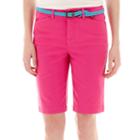 St. Johns Bay Secretly Slender Twill Bermuda Shorts - Petite