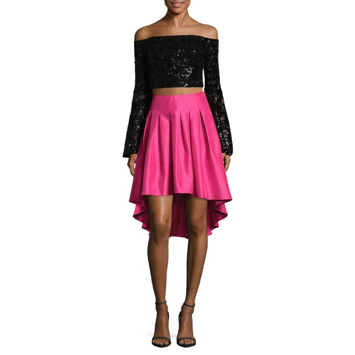 City Triangle Long Sleeve Party Dress-juniors