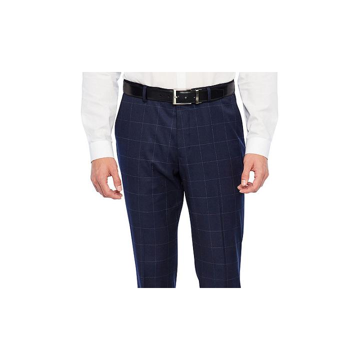 Jf J.ferrar Windowpane Stretch Slim Fit Suit Pants