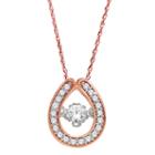 Love In Motion&trade; 1/5 Ct. T.w. Diamond 10k Rose Gold Teardrop Pendant Necklace