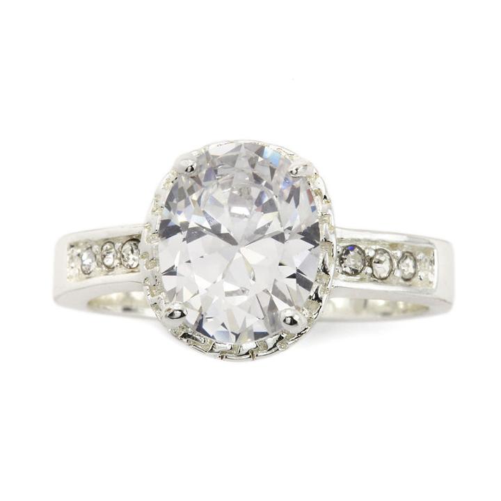 Sparkle Allure Womens White Cocktail Ring