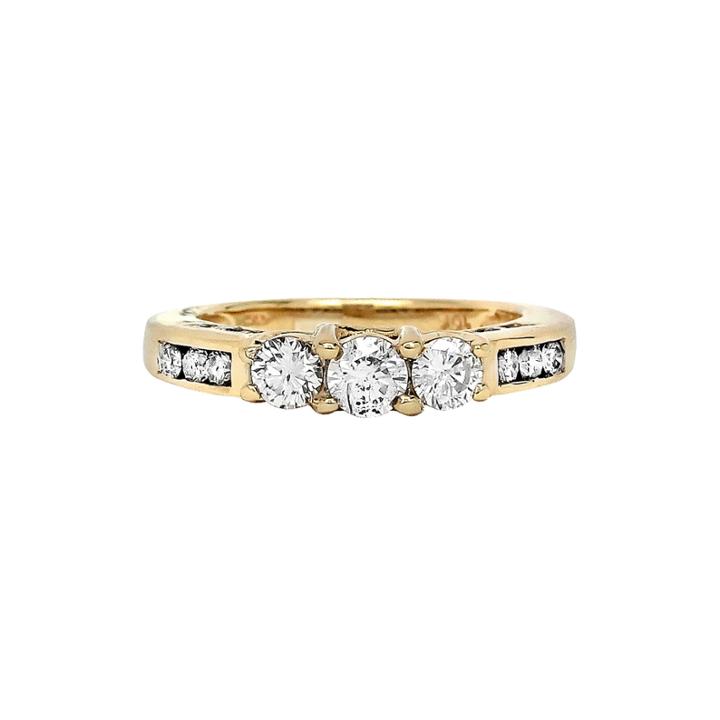 Limited Quantities 1 Ct. T.w. Diamond 10k Yellow Gold Three-stone Engagement Ring