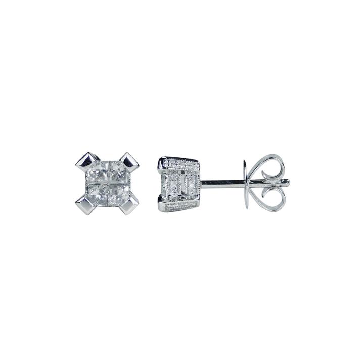 Limited Quantities 1/2 Ct. T.w. Diamond 14k White Gold Stud Earrings
