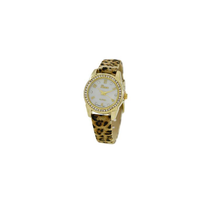 Geneva Platinum Womens Brown Strap Watch-4660