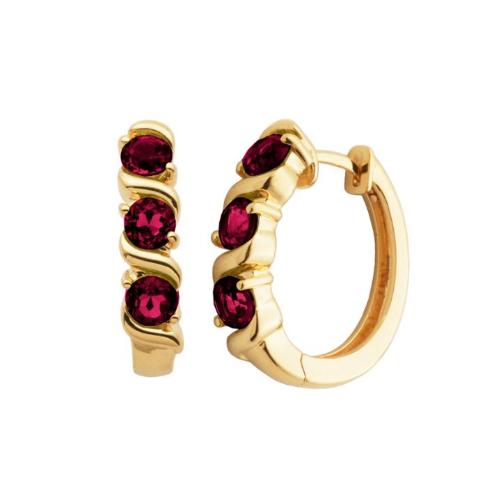 Sparkle Allure Red Gold Over Brass Hoop Earrings