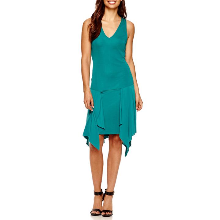 Belle + Sky Sleeveless Asymmetrical Drop-waist Dress