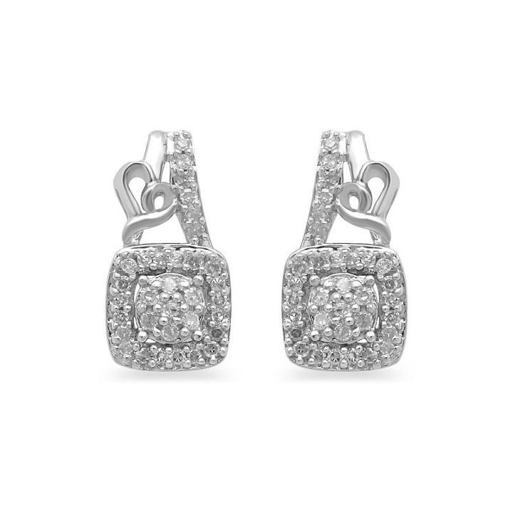 Hallmark Diamonds 1/7 Ct. T.w. Genuine White Diamond Drop Earrings