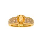 Genuine Citrine And Cubic Zirconia 14k Gold Over Brass Ring