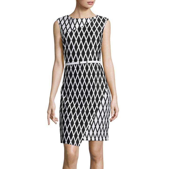 Worthington Sleeveless Wrap-skirt Sheath Dress