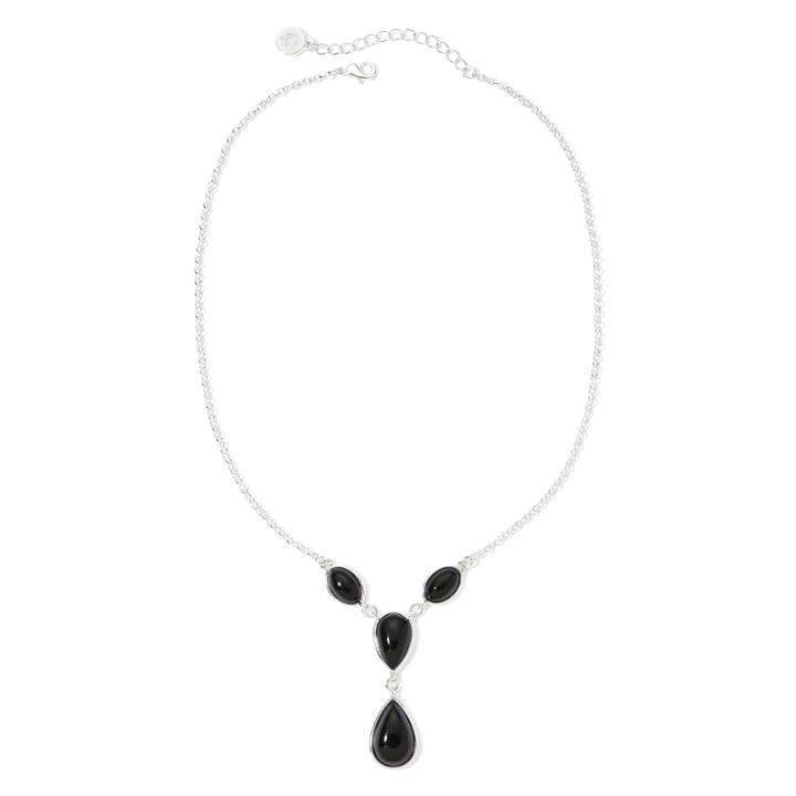 Liz Claiborne Silver-tone Black Y Necklace