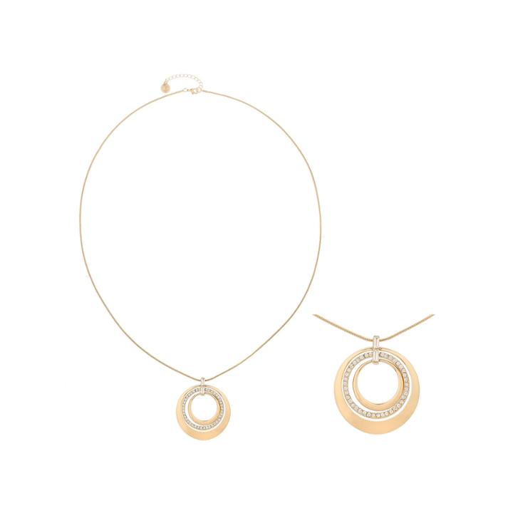 Liz Claiborne Long Crystal & Gold-tone Pendant Necklace