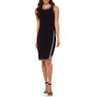 Scarlett Sleeveless Gold-trim Blouson Dress
