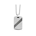 Mens 1/2 Ct. T.w. Diamond Stainless Steel Dog Tag Pendant