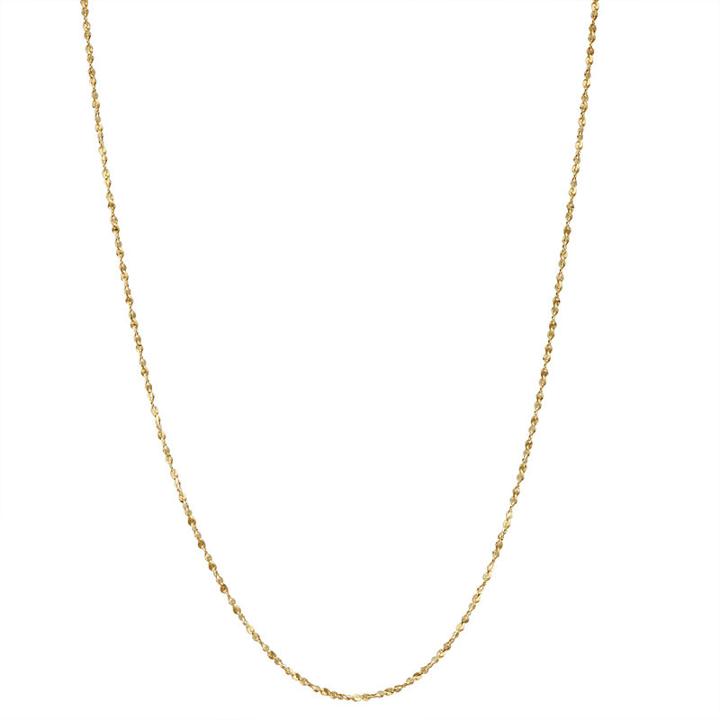 14k Gold Over Silver Solid 15 Inch Chain Necklace