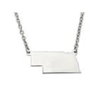 Personalized Sterling Silver Nebraska Pendant Necklace