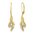 Diamond Blossom 1/7 Ct. T.w. Genuine White Diamond 10k Gold Drop Earrings