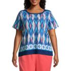 Alfred Dunner Sun City Ikat Tee- Plus