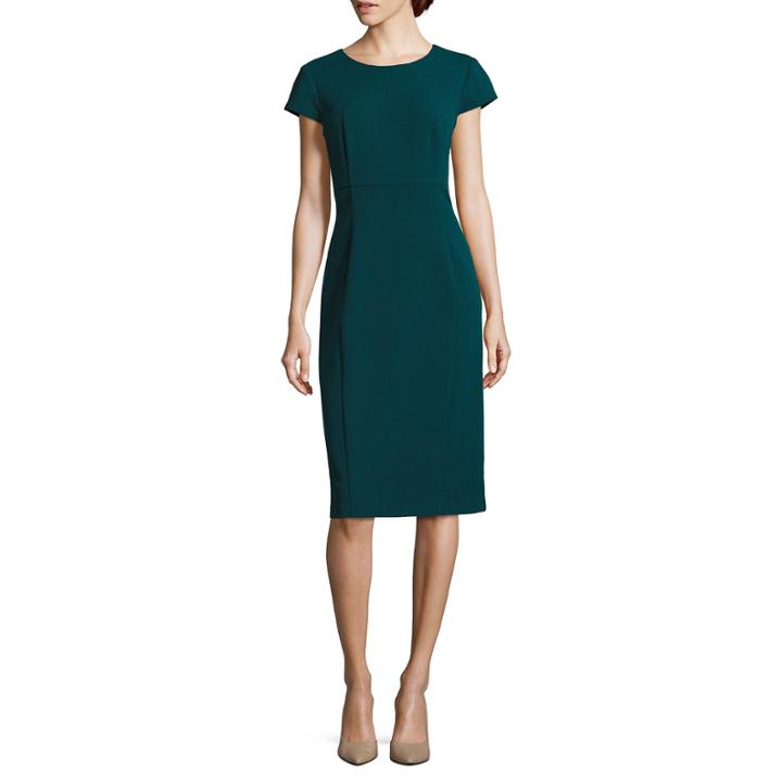 Liz Claiborne Cap-sleeve Midi Sheath Dress