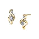 Juno Lucina 1/4 Ct. T.w. Diamond 14k Yellow Gold Swirl Stud Earrings