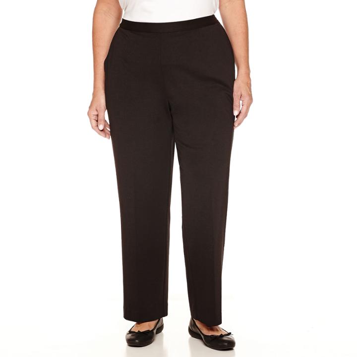 Alfred Dunner Casual Friday Woven Flat Front Pants-plus Short