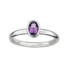 Personally Stackable Oval Genuine Amethyst Ring
