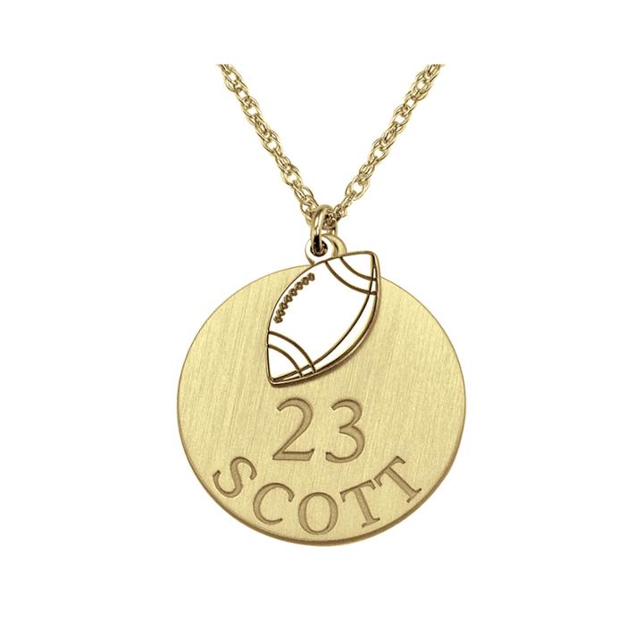 Personalized Football 20mm Pendant Necklace
