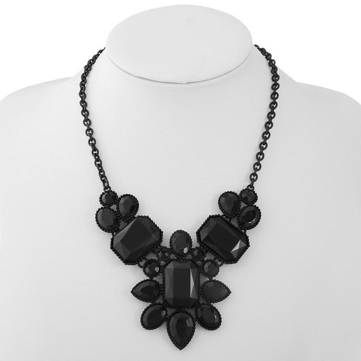 Mixit Womens Black Collar Necklace