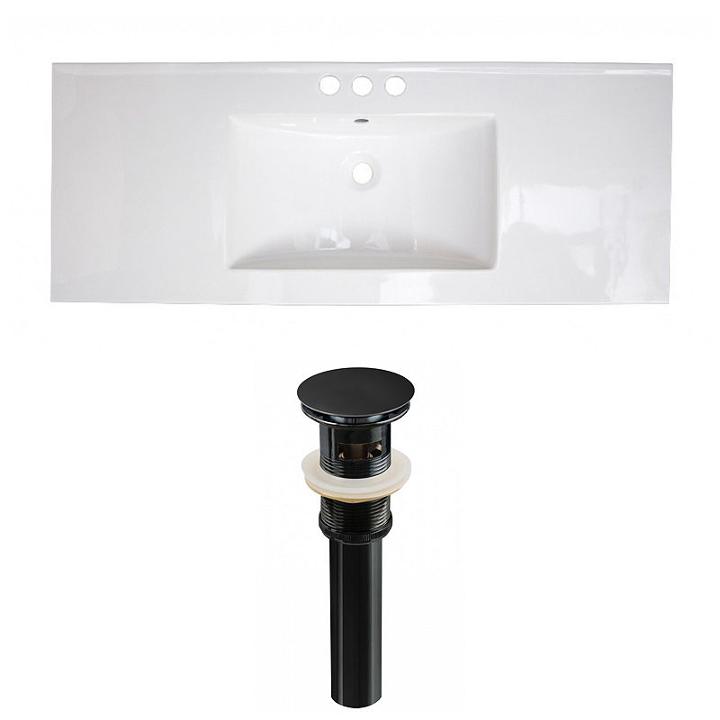48.75-in. W 3h4-in. Ceramic Top Set In White Color- Overflow Drain Incl.