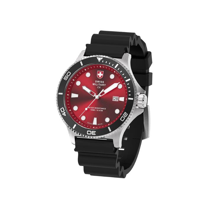 Swiss Military By Charmex Diving Mens Black Strap Watch-79292 9 H