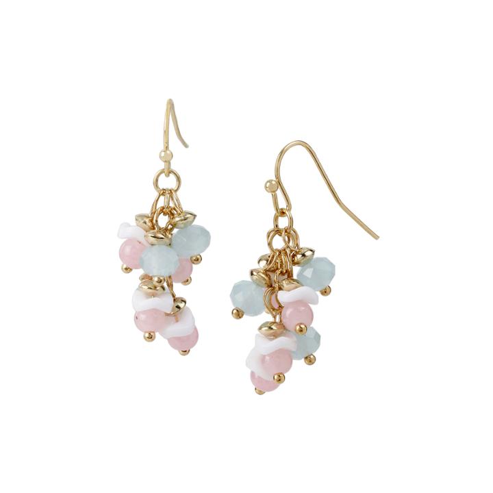 Mixit&trade; Gold-tone Pastel Bead Cluster Drop Earrings