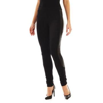 Nicole By Nicole Miller Ponte And Faux-leather Leggings