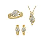 Womens 3-pc. 1/2 Ct. T.w. White Diamond Gold Over Silver Jewelry Set