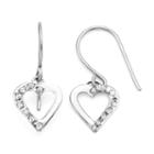 Diamond Fascination&trade; 14k White Gold Heart Drop Earrings