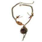 Aris By Treska Brown And Gold-tone Snake Chain Pendant Necklace